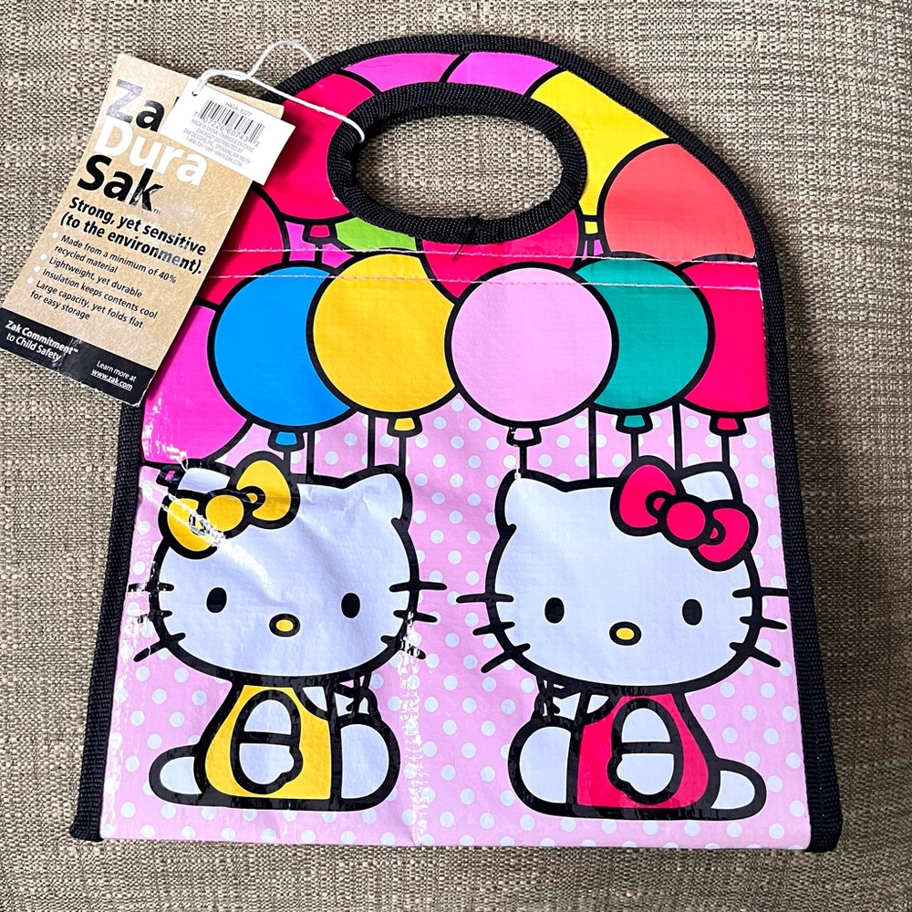 Hello Kitty Lunch Sack Zak Insulated Reusable Foldable Easy Clean NWT